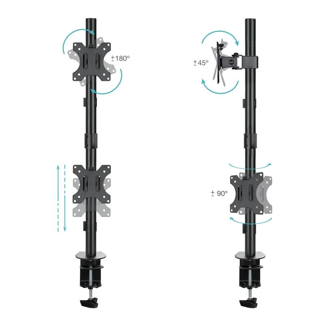Tooq DB1233TNV-B Soporte mesa 2 brazos vertical 2