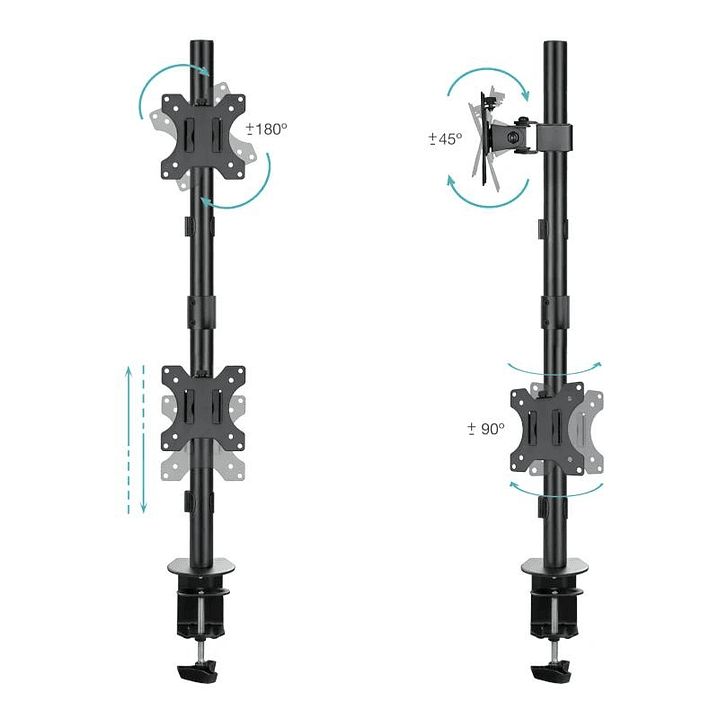 Tooq DB1233TNV-B Soporte mesa 2 brazos vertical 2
