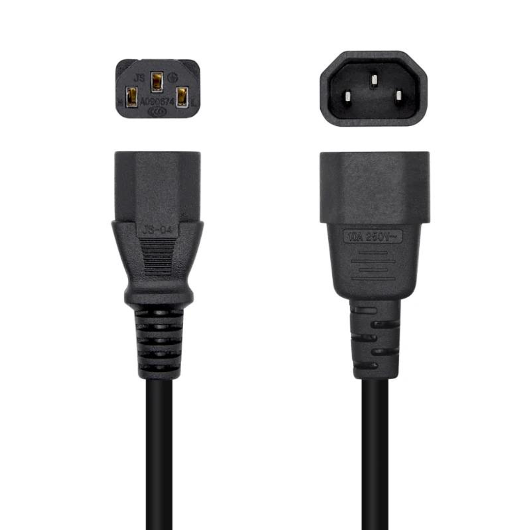Aisens Cable alimentación C13/H-C14/M negro 1.5m 2
