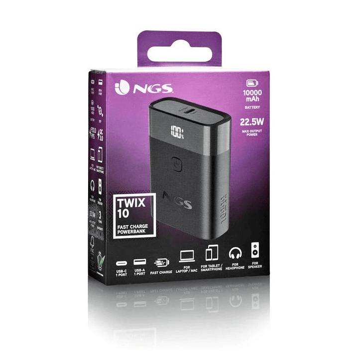 NGS BATERIA EXTERNA PORTATIL CARGA RAPIDA 22,5W 4