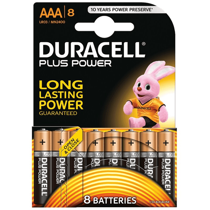 Duracell Plus Power Pila Alcalina AAA LR03 Pack 8 1