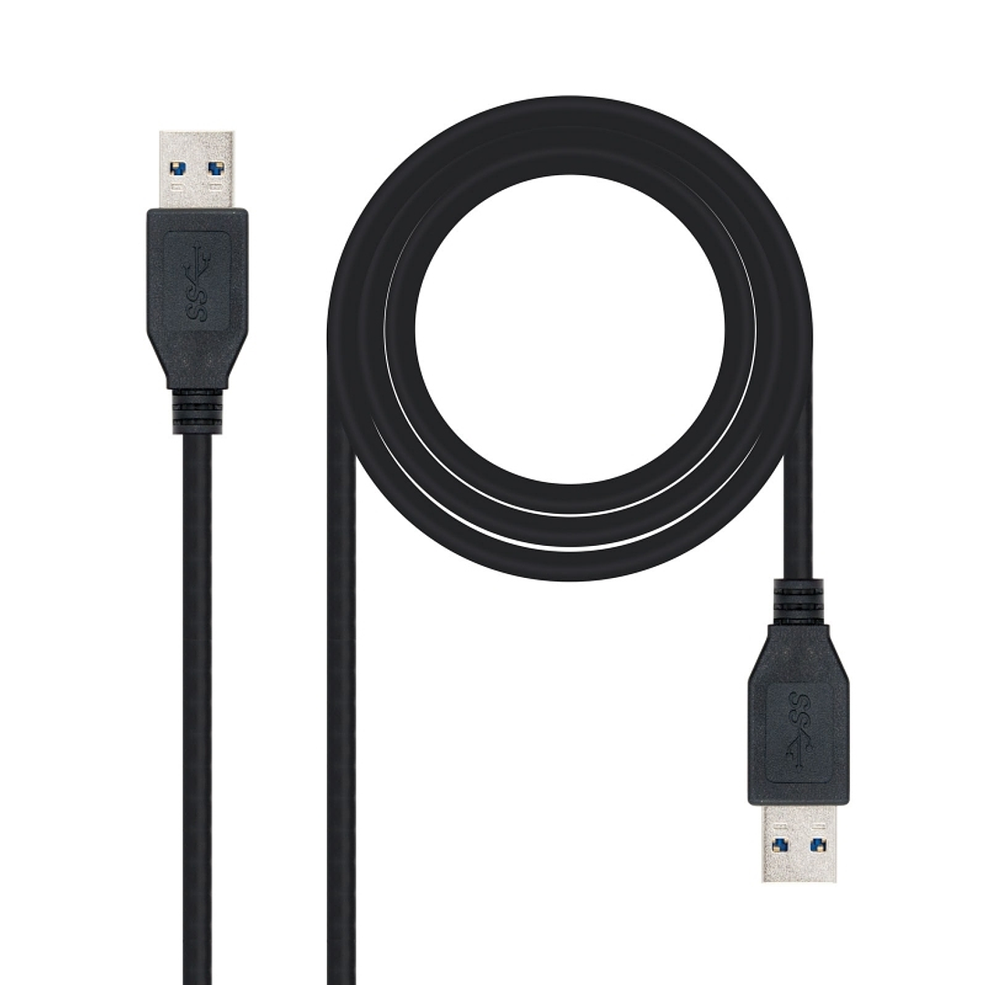 Nanocable Cable USB 3.0, tipo A/M-A/M, Negro, 1m 1
