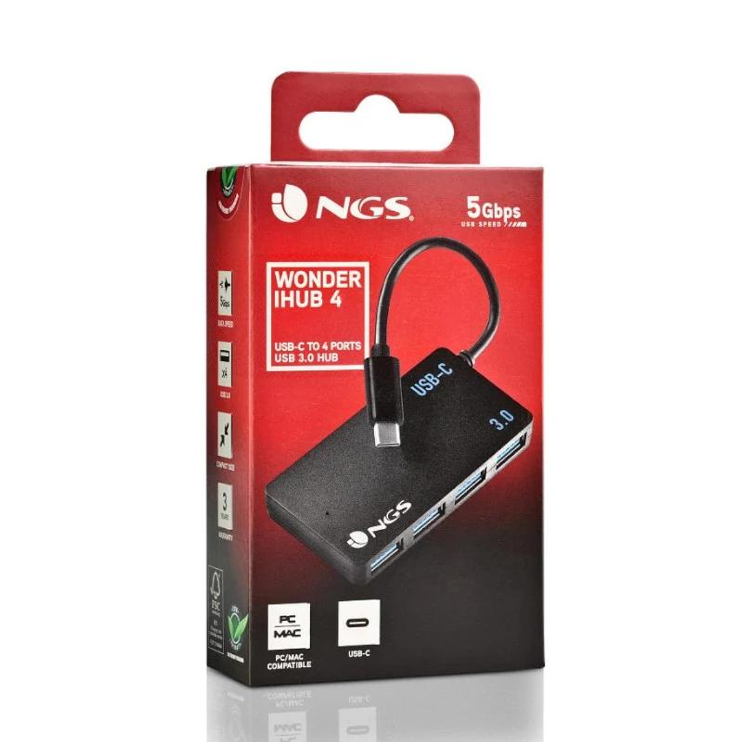 NGS Wonder 4 Hub 4 puertos usb-c 4
