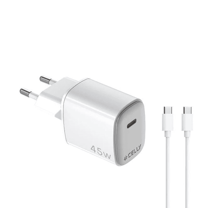 Celly Cargador  45W Usb-C + Cable Usb-C 1