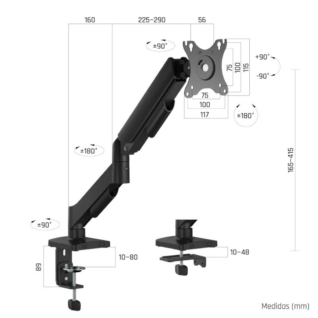 iggual SPMP01-A Soporte pinza 1 monitor 17-32