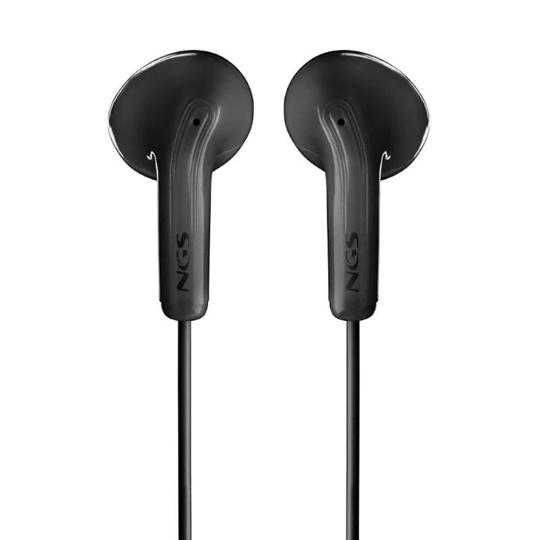 NGS Auricular Negro Estéreo Cable JACK 3.5 Mm 3