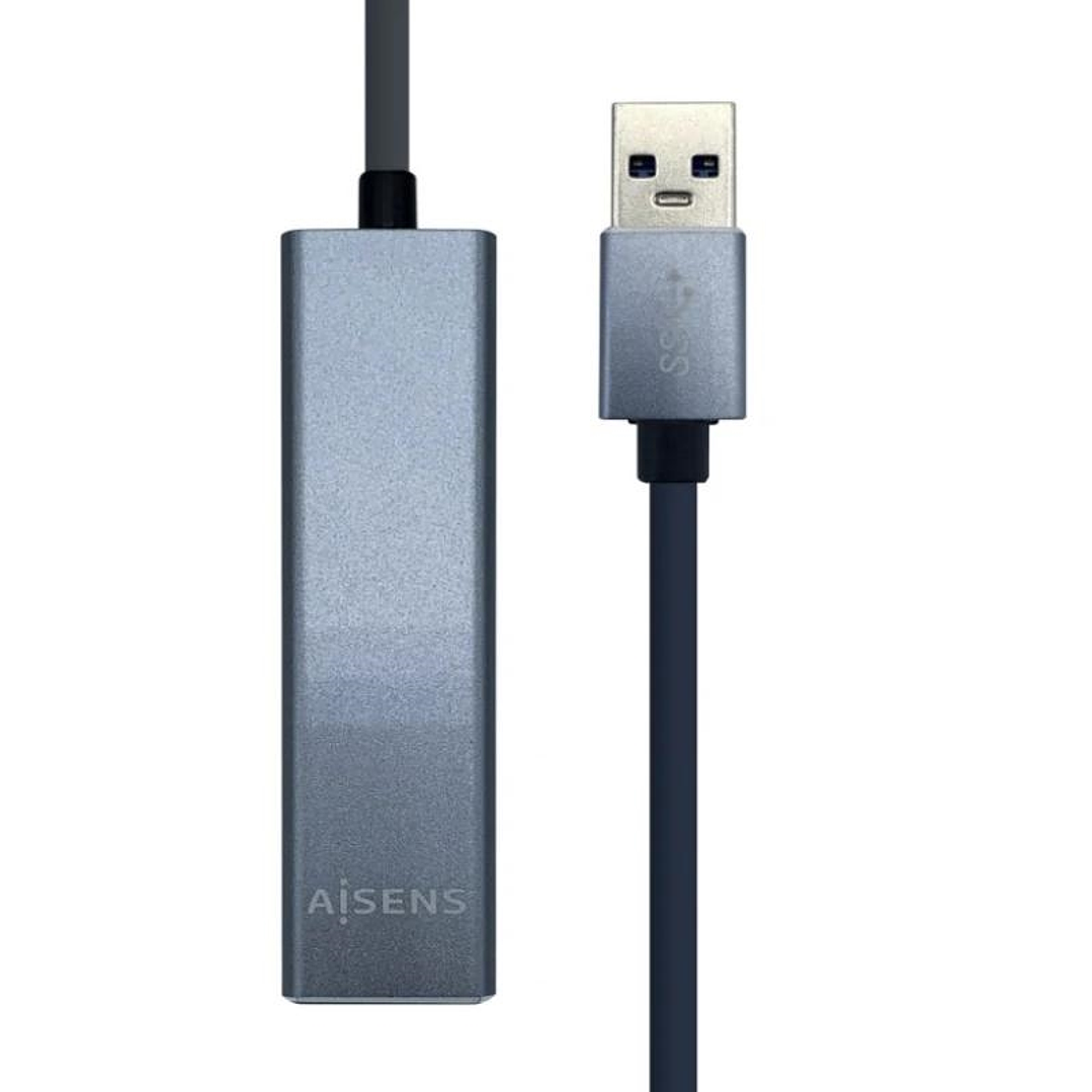Aisens Conversor USB 3.0 Ethernet + 3 usb3.0 gris 1