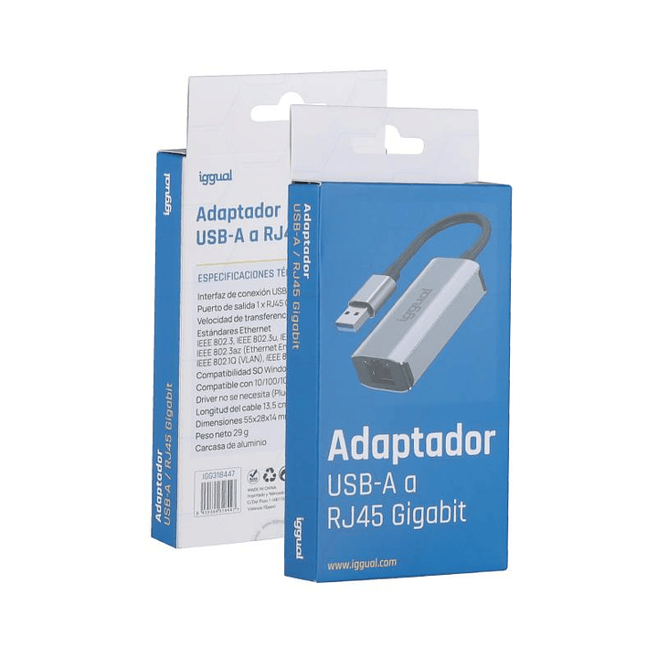 iggual Adaptador USB-A 3.0 a RJ45 Gigabit 3