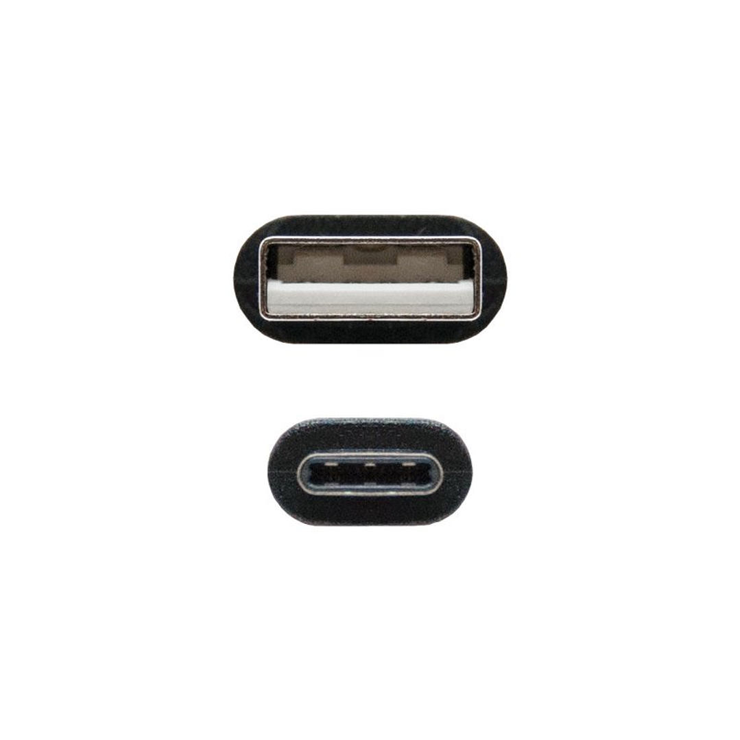 Nanocable Cable USB 2.0 3A Tipo USB-C/M-A/M 0.5 M 3