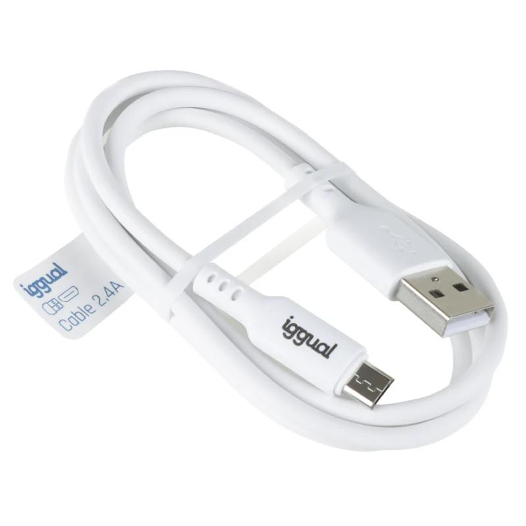 iggual cable USB-A/micro-USB 100 cm blanco 2
