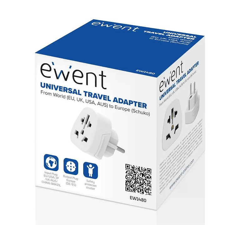 EWENT Adaptador de viaje universal 2