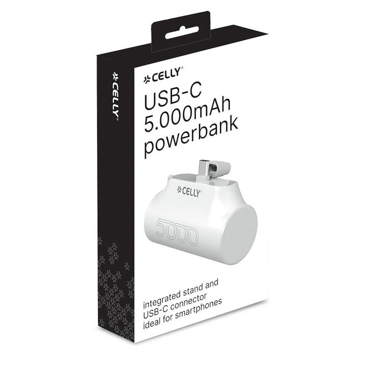 Celly Powerbank Compacta Usb-C 5000 mAh Blanca 2