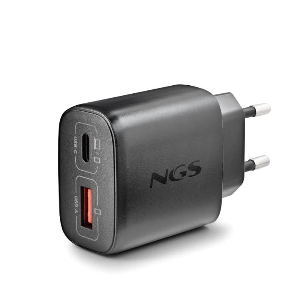 NGS CARGADOR GAN ULTRARAPIDO 45W USB-C+ USB-A 2