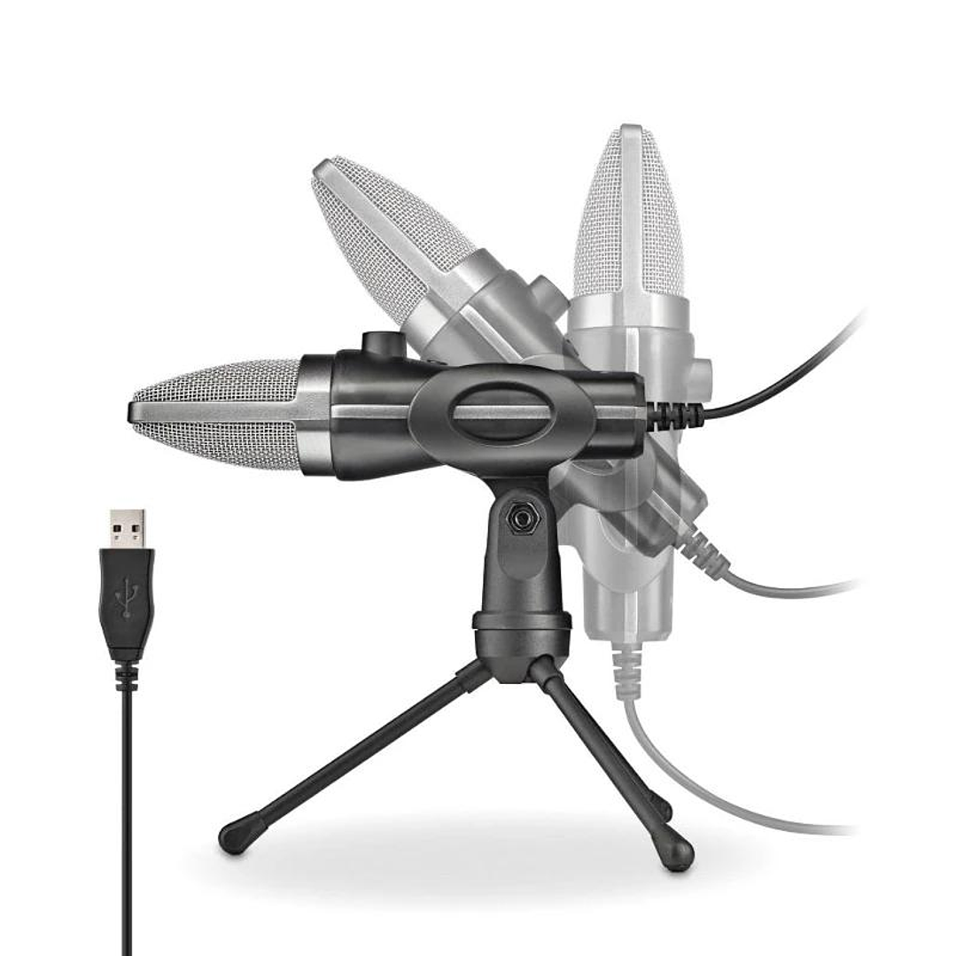 NGS Micrófono PC Usb con soporte tripode 3