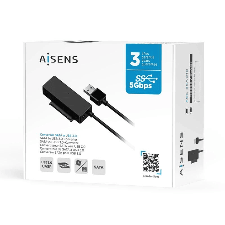 Aisens Adaptador SATA a USB-A 3.0 Discos 2.5/3.5 4