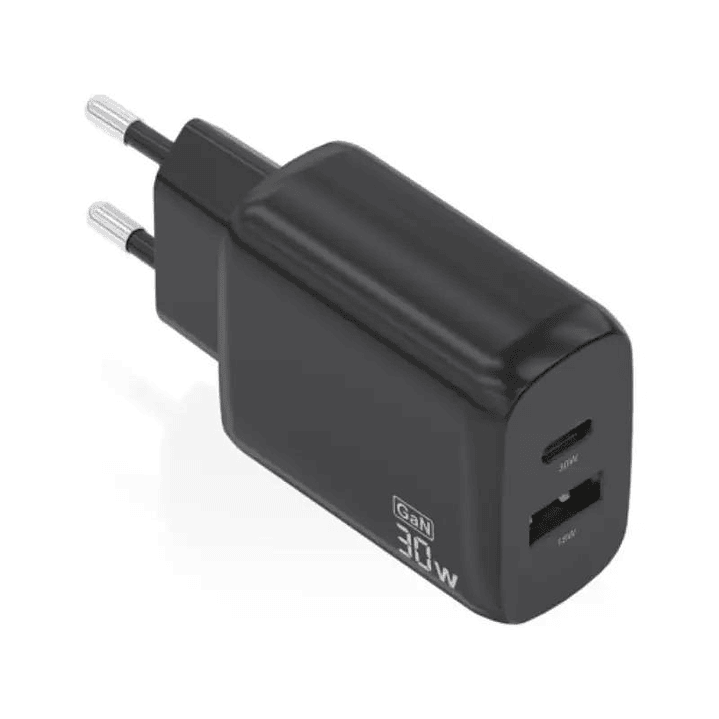 Aisens Cargador GaN 30W USB-C PD3.0 QC4.0 USB-A 1