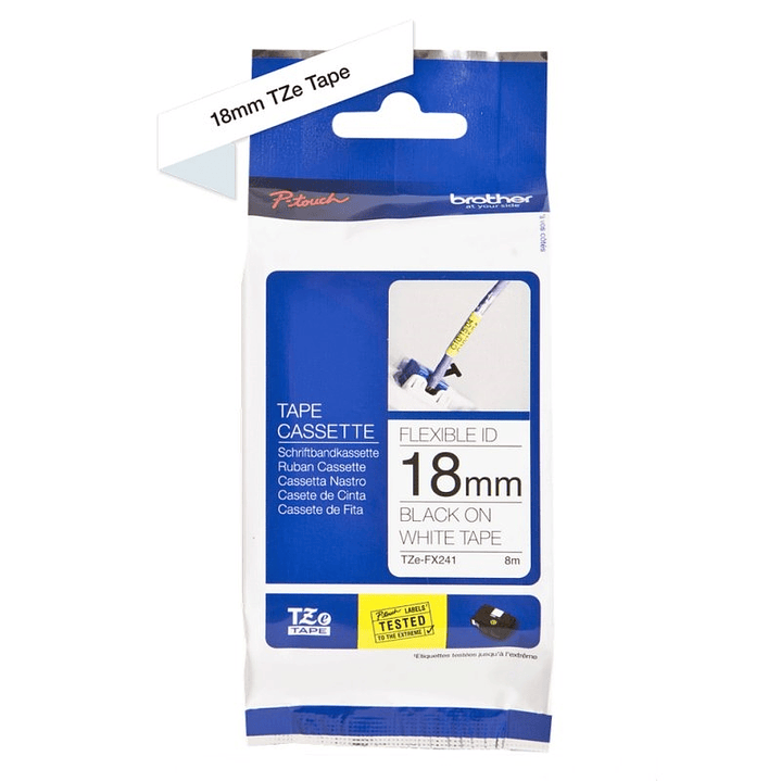Brother Cinta TzeFX241 Texto Negro/Blanco 18mm 1