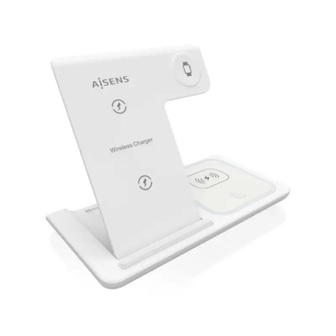 Aisens Cargador Inalámbrico USBC 15W 3 en 1 Blanco 1