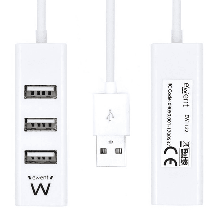 EWENT EW1122 MINI-HUB USB 4 PUERTOS BLANCO 3