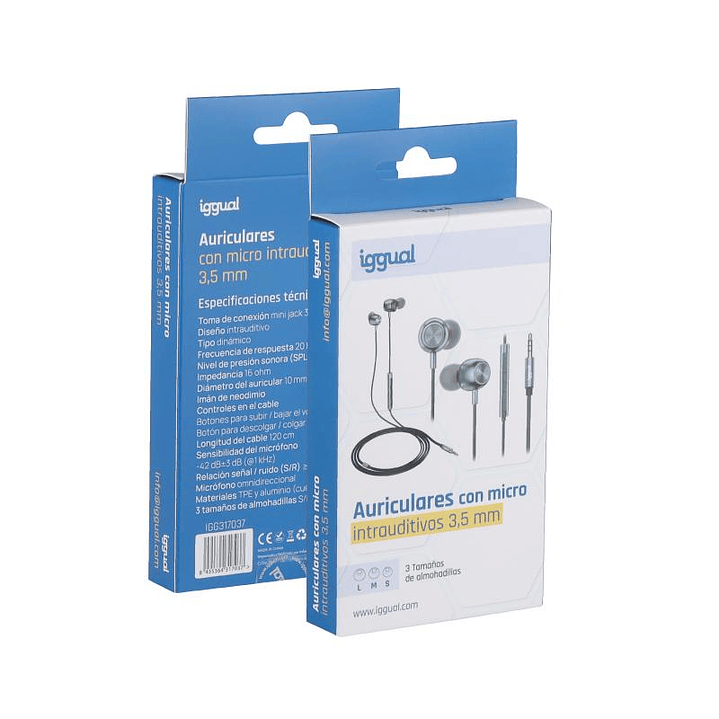 iggual Auriculares con micro intrauditivos Jack3,5 2