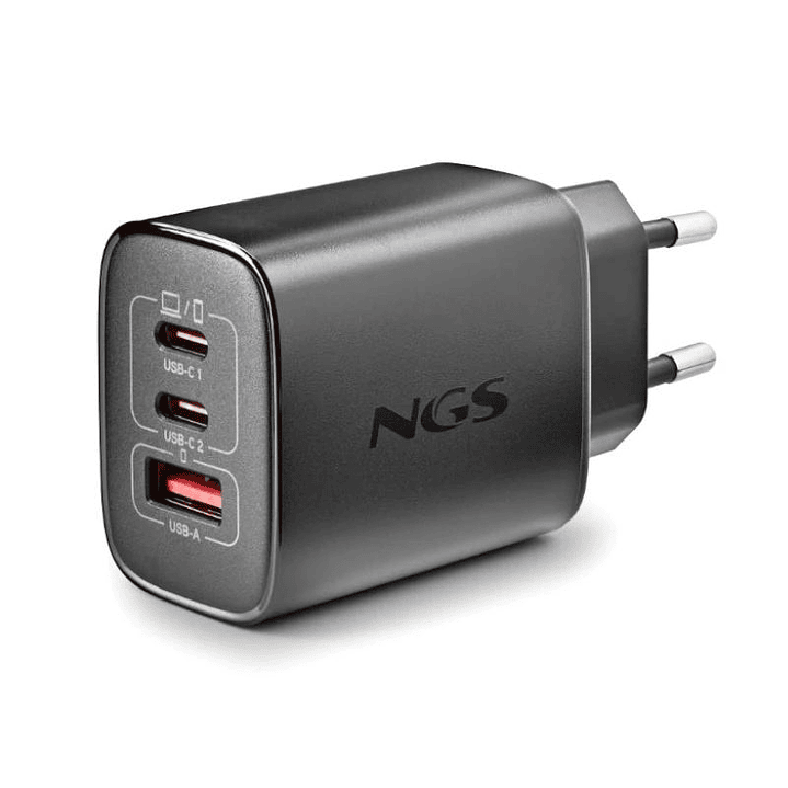 NGS CARGADOR GAN ULTRARAPIDO 65W USB-C+ USB-A 2