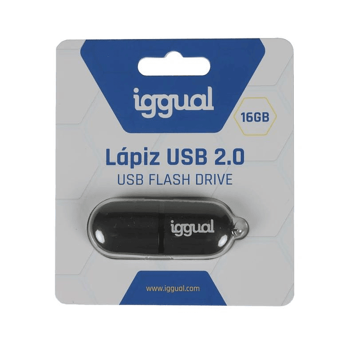 iggual Lápiz USB 2.0 16GB PEN16 negro con tapa 2
