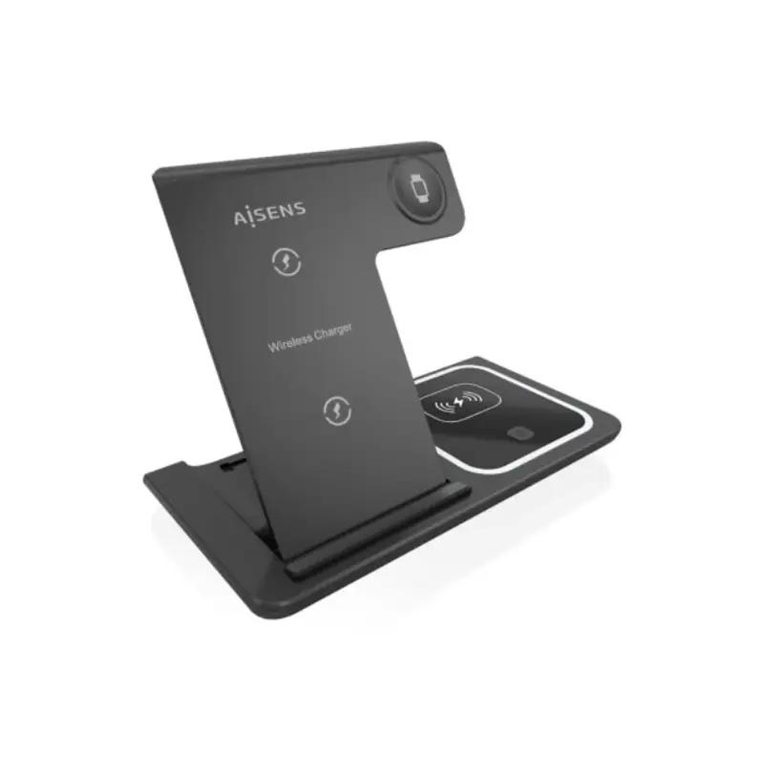 Aisens Cargador Inalámbrico USBC 15W 3 en 1 compac 1