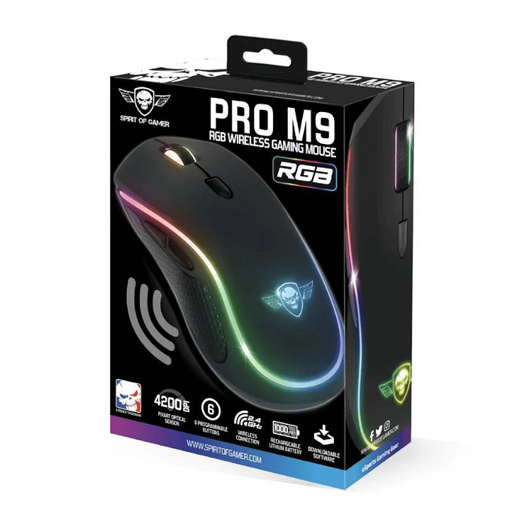 Spirit of Gamer Raton Inalambrico Pro M9 Rgb 4