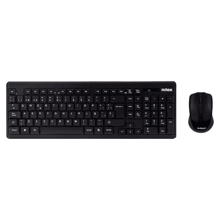 Nilox Teclado+raton NXKMWE0001 inalambrico Negro 1