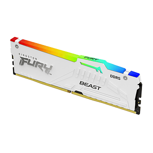 Kingston Fury Beast RGB Memoria RAM DDR5 6000MT/s 16GB 1.4V CL30 DIMM - Color Blanco