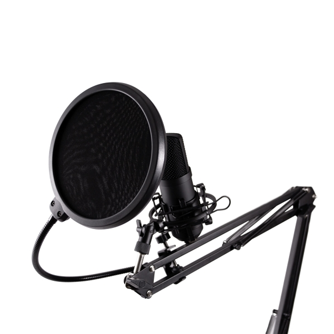 Coolbox Coolcaster Microfono USB Cardioide de Brazo Extensible para Streaming - Parabrisas y Filtro POP - Tripode - Color Negro 1