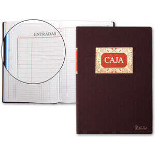 Miquel Rius Libro de Caja M.D con Entradas y Salidas - Tamaño Folio Natural - 100 Hojas - Forrado en Tela - Detalles en Stamping - Corte de Color Azul