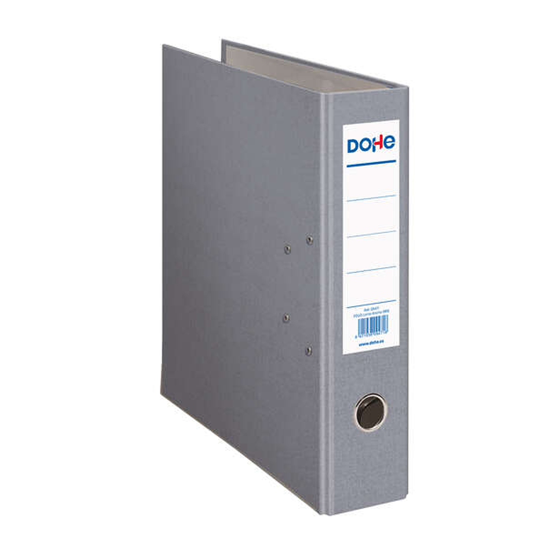 Dohe Archivador de Palanca Tamaño Folio - Lomo Ancho 70mm - Ollao, Rado y Tarjetero en el Lomo - Carton Forrado con Polipropileno - Cantoneras Metalic 1