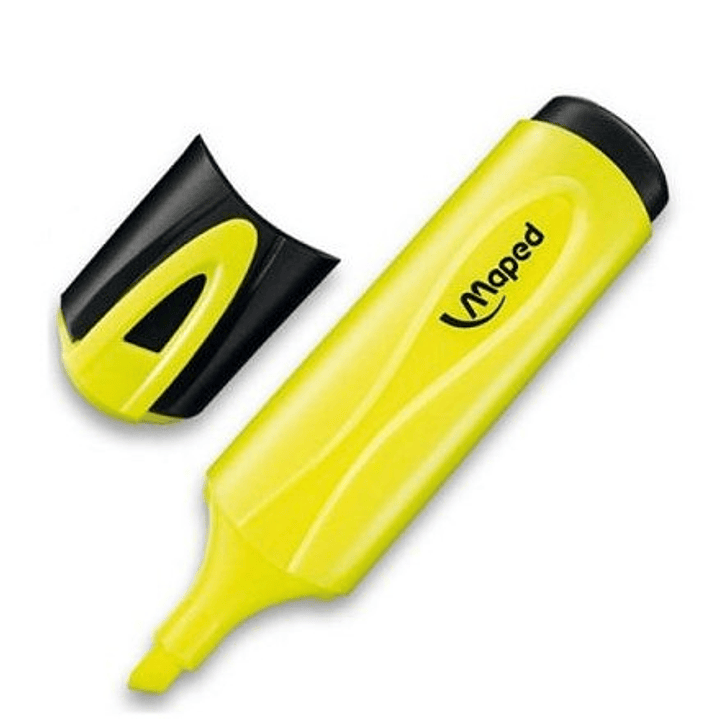 Maped Peps Classic Marcador Fluorescente - Punta Biselada - Trazo de 1 a 5mm - Ideal para Subrayar y Resaltar - Color Amarillo 1