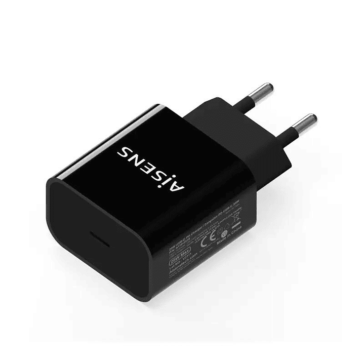 Aisens Cargador USB-C PD3.0 1xUSB-C 20W Negro 1