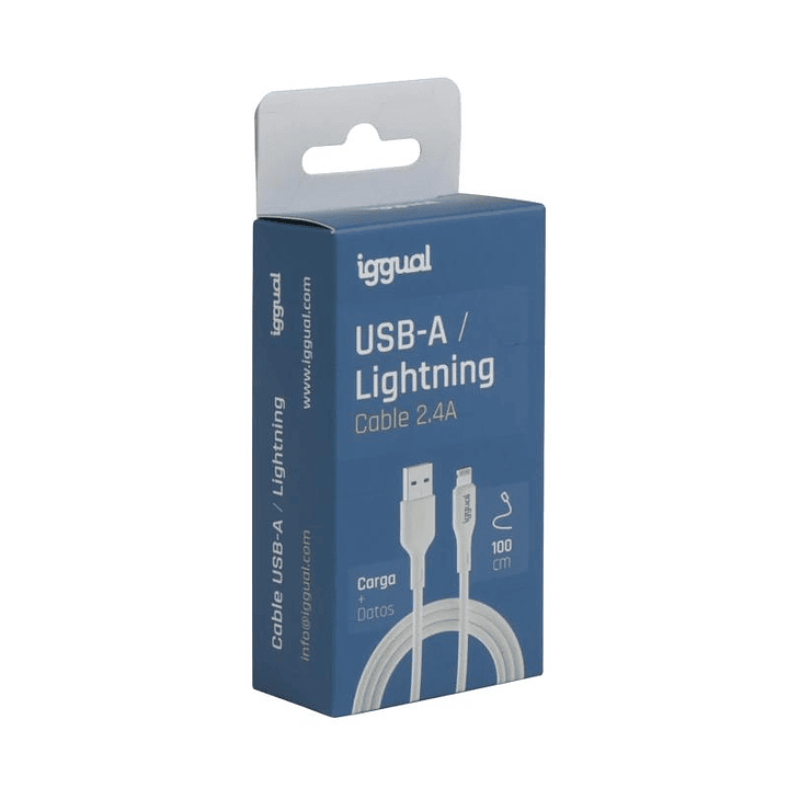 iggual cable USB-A/Lightning 100 cm blanco 3