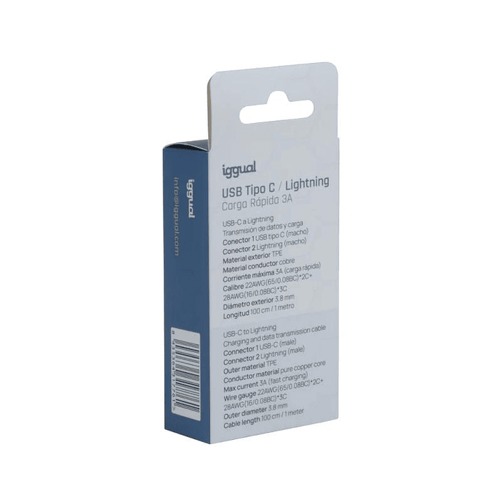 iggual cable USB-A/Lightning 100 cm blanco 4