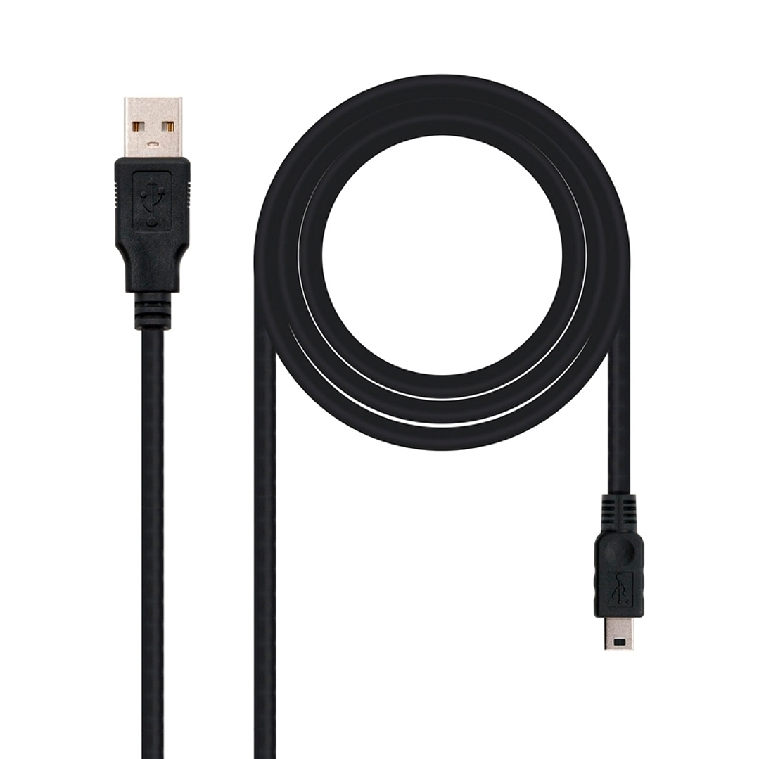 Nanocable Cable USB 2.0, A/M-Mini B/M, negro, 0.5m 1