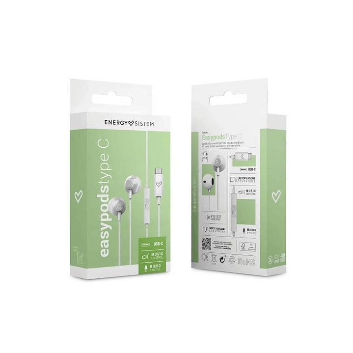 Energy Sistem Auriculares EasyPods Type C Snow 4