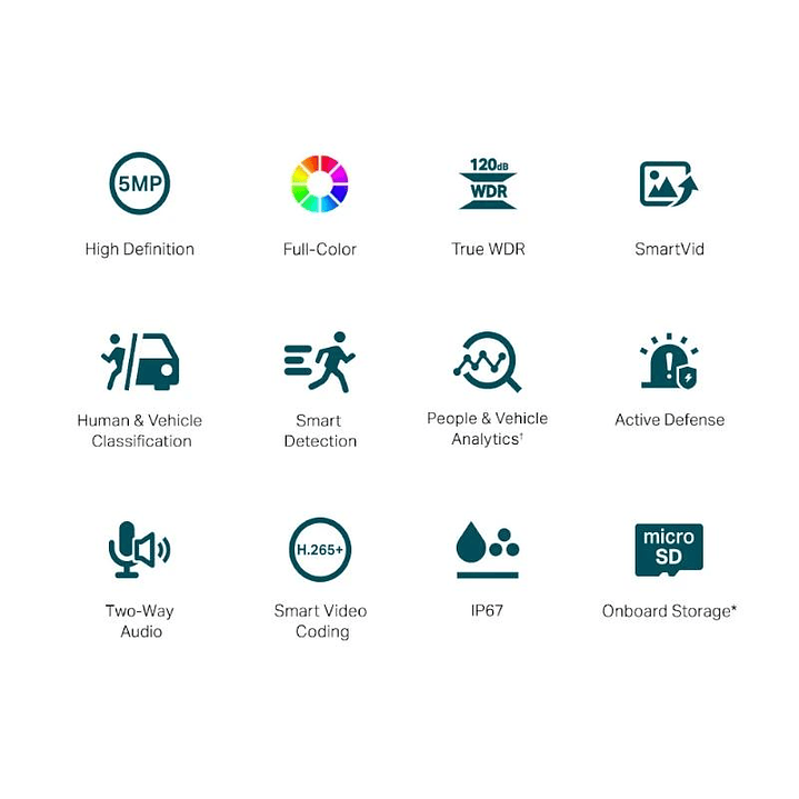 VIGI Cámara IP Bullet C350 5MP Plástico Full-Color 2