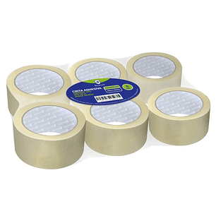 Bismark Pack de 6 Precintos de Embalaje 50mm x 66m - Polipropileno 55 micras - Transparente