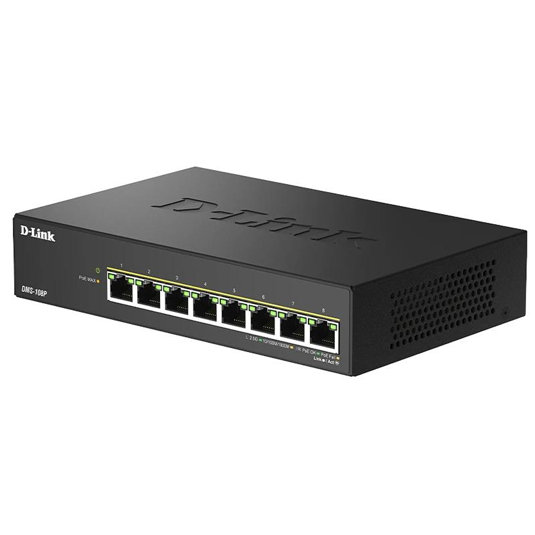 D-Link DMS-108P/E Switch 8x2.5mG PoE 230W 3