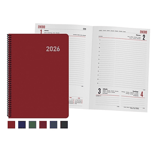 Ingraf Paris Agenda Anual con Espiral - Dia Pagina - Viernes, Sabado y Domingo misma Pagina - Tamaño 15x21cm - Colores Surtidos