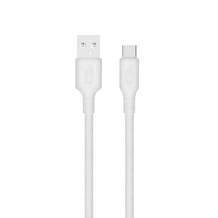 Blackbyte by Pedro Buerbaum Cable USB-A Macho a USB-C Macho de Silicona - Hasta 10W - 1 metro - 480Mbps - Diametro 3mm - Color Blanco