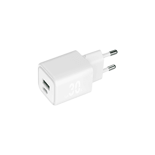 Blackbyte by Pedro Buerbaum Cargador GaN Doble - 1xUSB-C PD 30W - 1xUSB-A 18W - Carga Rapida PPS - Color Blanco