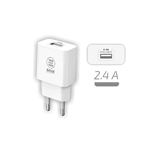 TechOneTech Basik Cargador de Pared 1 Puerto USB-A 12W - Color Blanco