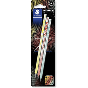Staedtler Norix Pack de 3 Lapices de Grafito HB - Madera Negra - Diseño Inteligente