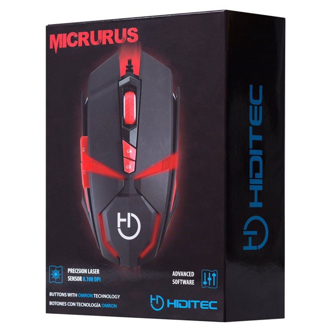 Hiditec Ratón Gaming Micrurus 8100DPI 4