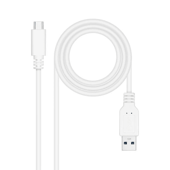 Nanocable Cable USB 3.1 Gen2 USB-C/A 1 M Blanco 1