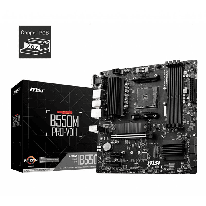MSI Placa Base B550M PRO-VDH mATX AM4 1